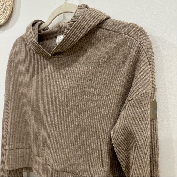 ALO Yoga Brown Ribbed Hoodie - Picture 3 of 3